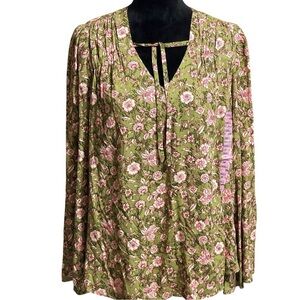 JESSICA SIMPSON LONG SLEEVED BOHEMIAN BELL SLEEVED BLOUSE SZ SM NWTS